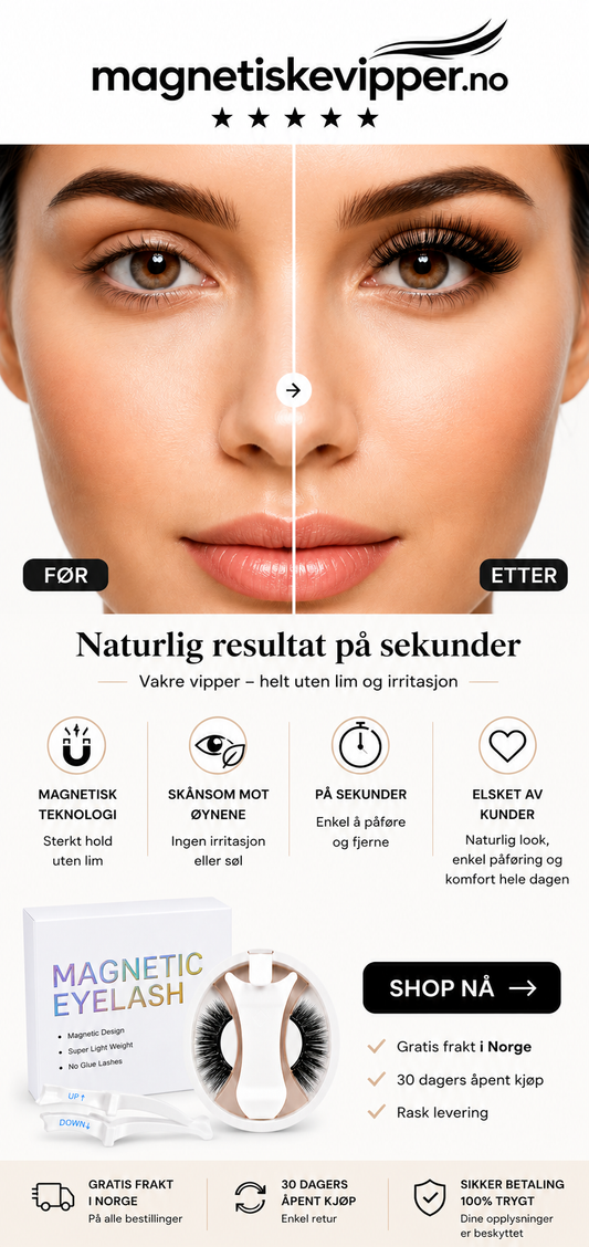 Hjemmeprodukter for rask skjønnhetsrutine – magnetiske vipper fra magnetiskevipper.no