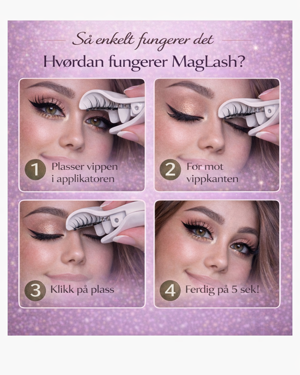 Hvordan bruke magnetiske vipper med vippeklypen – MagLash steg-for-steg guide Norge