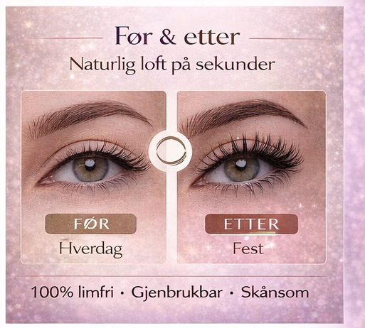 Før og etter med MagLash – beste kunstige vipper i Norge 2026