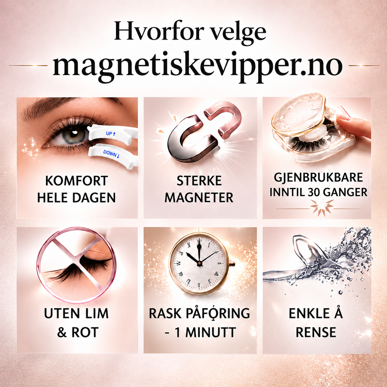 Magnetiske Vipper Uten Lim – Kjøp 3, Få 1 Gratis | MagLash Norge