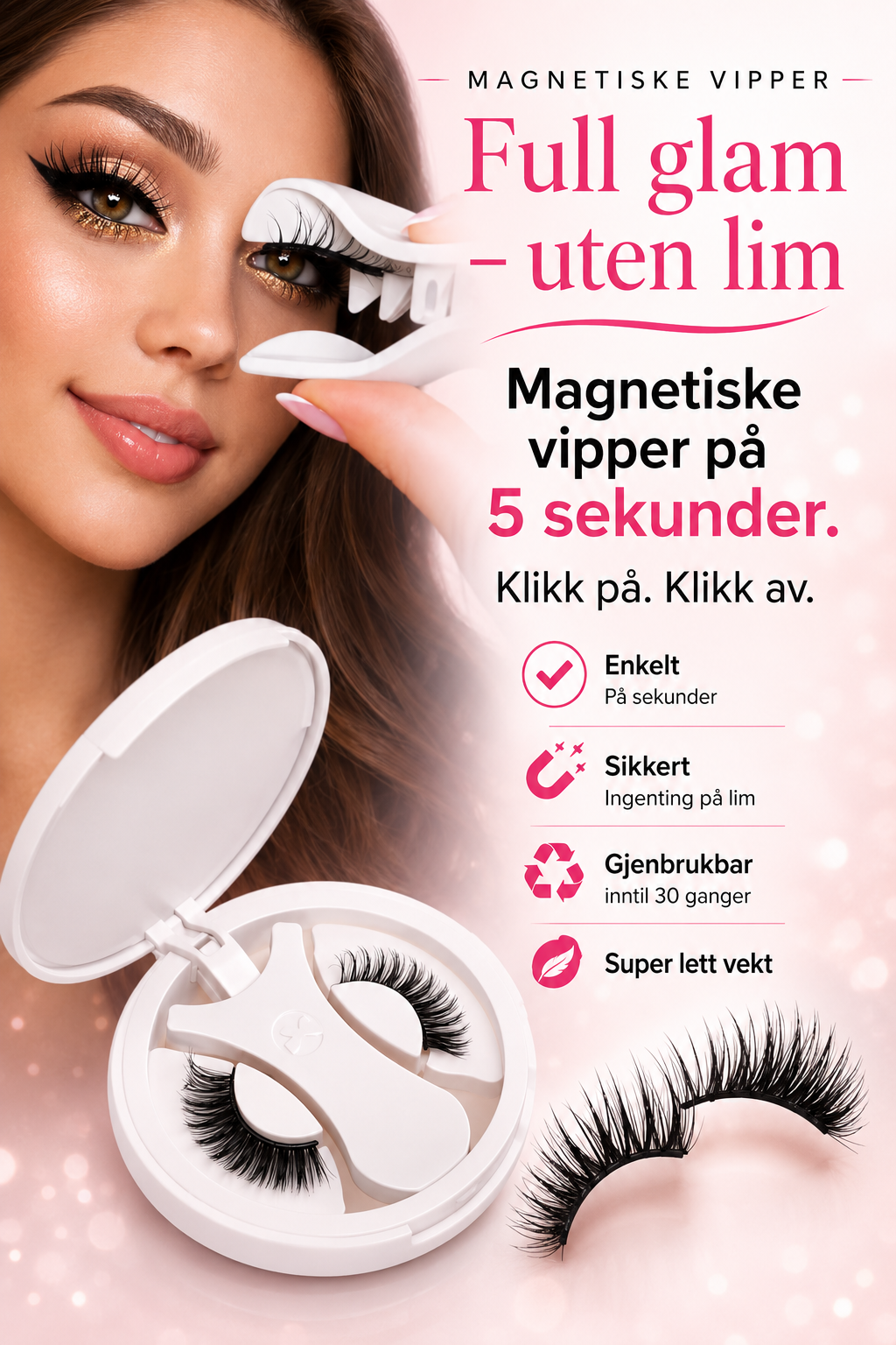 Magnetiske Vipper Uten Lim – Kjøp 3, Få 1 Gratis | MagLash Norge